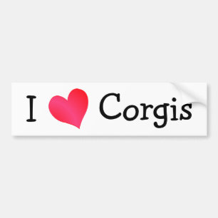 I Kärlek Corgis Bildekal