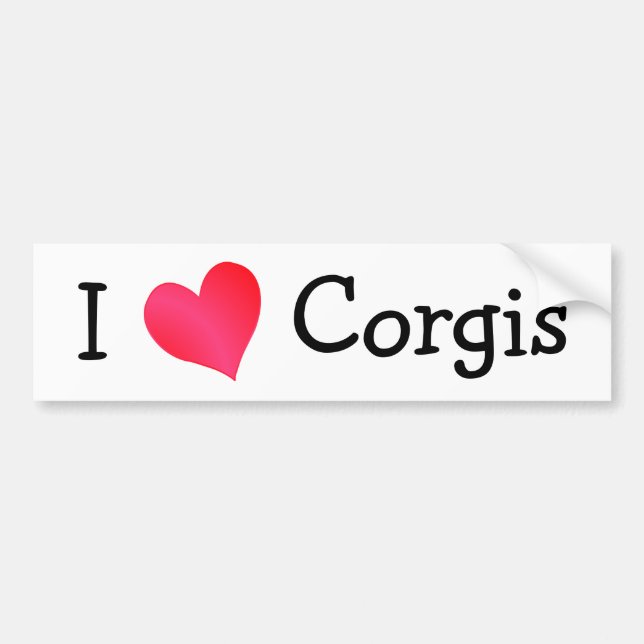 I Kärlek Corgis Bildekal (Framsidan)