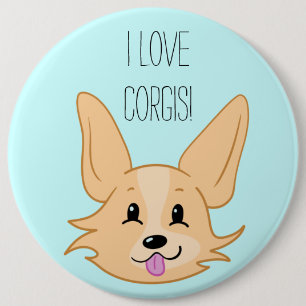 I Kärlek Corgis Button Knapp