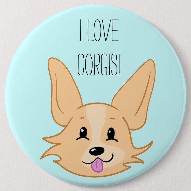I Kärlek Corgis Button Knapp (Framsida)