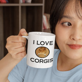 I Kärlek Corgis Corgi Butt Kaffemugg