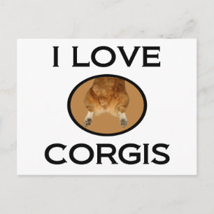I Kärlek Corgis Corgi Butt Vykort