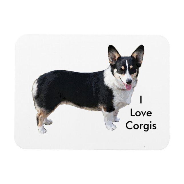 I kärlek corgis magnet (Horisontell)