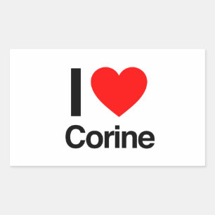 i kärlek corine rektangulärt klistermärke