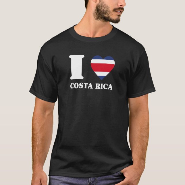 I Kärlek Costa Rica für Costa Rica Fläkt Ich liebe T Shirt (Framsida)