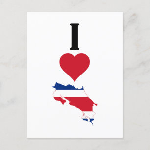 I Kärlek Costa Rica Lodrät Heart Land Flagga Karta Vykort