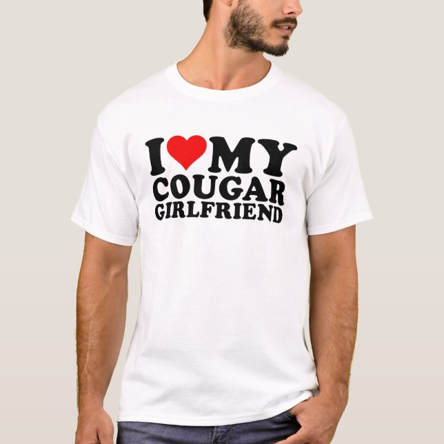 I Kärlek Cougars Funny Cougar Valentine Day 1 WH1 T Shirt (Framsida)