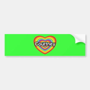 I kärlek Courtney: regnbåge Bildekal