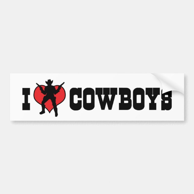 I Kärlek Cowboys Bumper Sticker Bildekal (Framsidan)