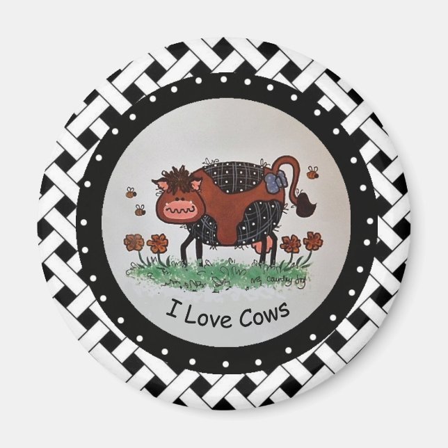 I Kärlek Cows Magnet (Framsidan)