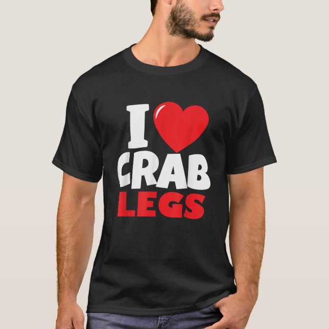 I Kärlek Crab Ben Seafood Crustacean Älskare Crabb T Shirt (Framsida)