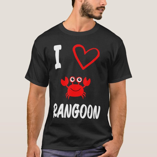 I Kärlek Crab Rangoon Cute Crab T Shirt (Framsida)