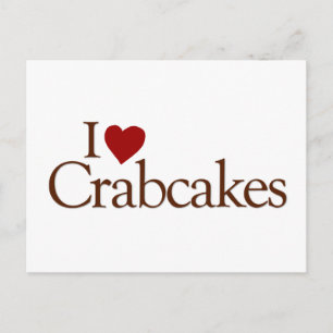 I Kärlek Crabcakes Vykort