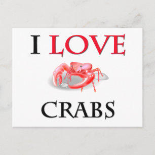 I Kärlek Crabs Vykort