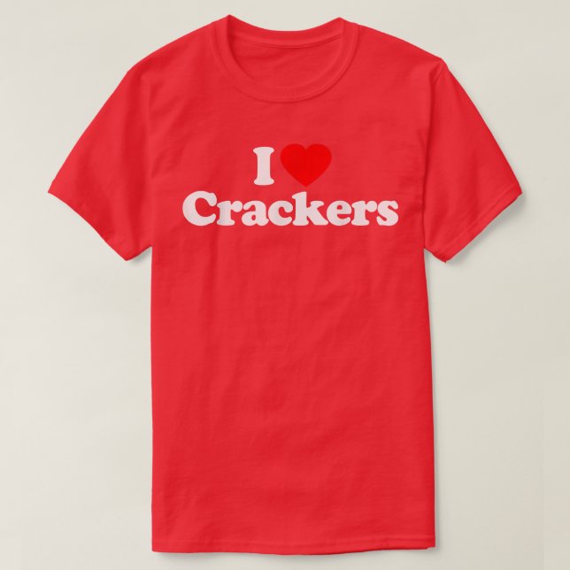 I Kärlek Crackers Heart-roligt T Shirt (Design framsida)