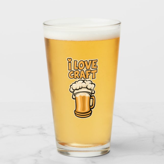 I Kärlek Craft Beer Glaskopp (Framsida fylld)
