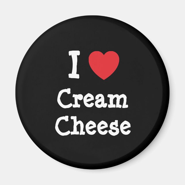 I kärlek Cream Cheese eart T-Shirt Magnet (Framsidan)