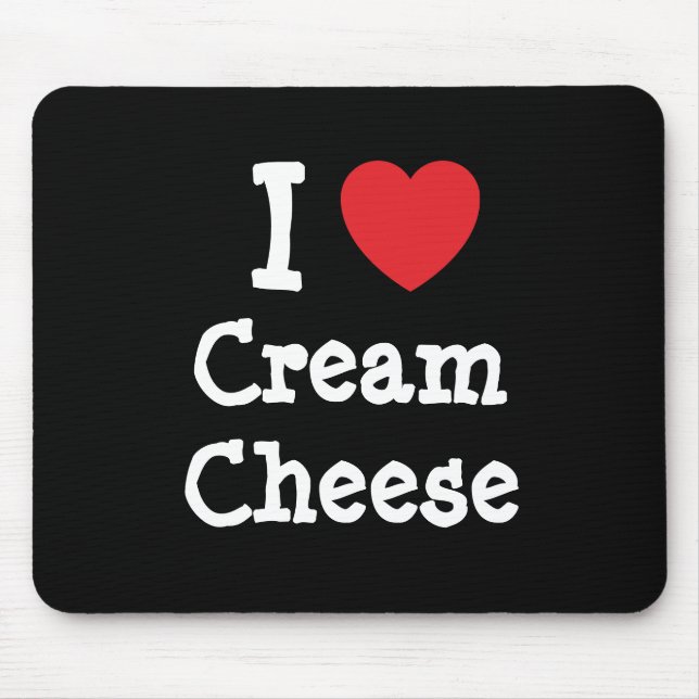 I kärlek Cream Cheese hjärta T-Shirt Musmatta (Framsidan)