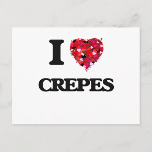 I Kärlek Crepes-livsmedelskonstruktion Vykort