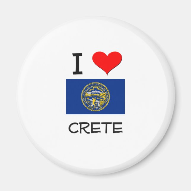 I Kärlek Crete Nebraska Magnet (Framsidan)