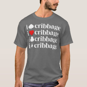I Kärlek Cribbage Shirt Women Card Game Player Mot T