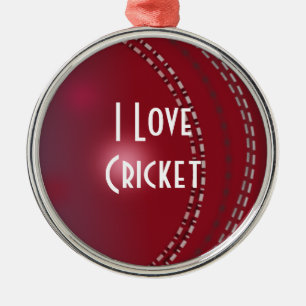 I Kärlek Cricket, anpassad design Julgransprydnad Metall