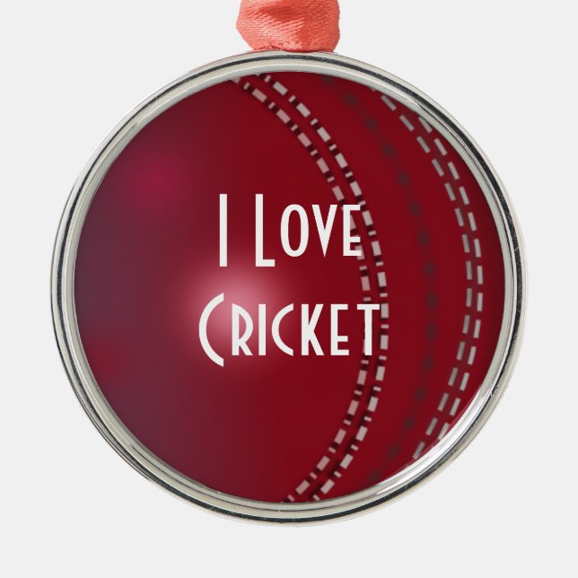 I Kärlek Cricket, anpassad design Julgransprydnad Metall (Framsidan)