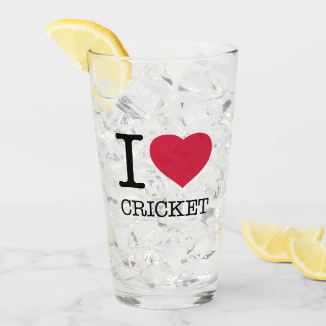I KÄRLEK CRICKET GLASKOPP (Framsida Ice)