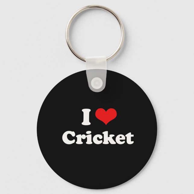I Kärlek Cricket Tshirt Nyckelring (Framsida)