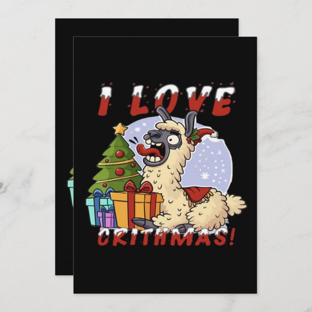 I KÄRLEK CRITHMAS Llama (Fram/baksida)