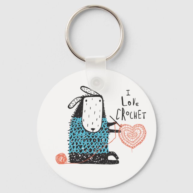 I Kärlek Crochet Keychain Nyckelring (Framsida)