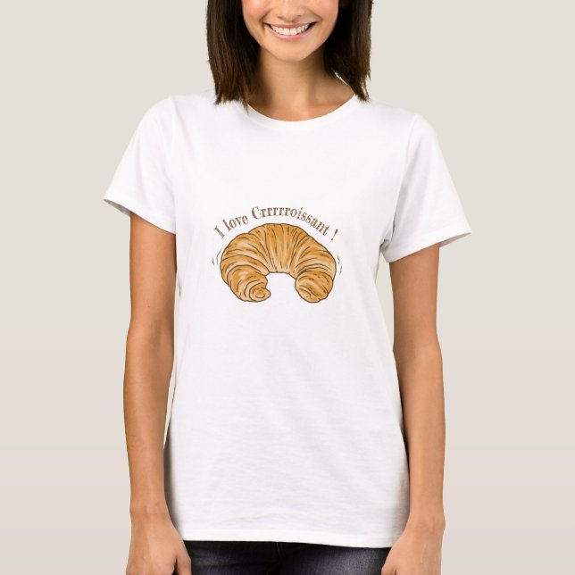 I KÄRLEK CROISSANT, CROISSANT BISCUIT FOOD T SHIRT (Framsida)