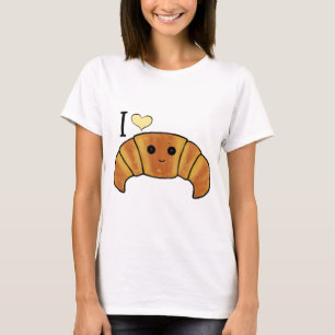 I kärlek croissant roliga citattecken bakverk t shirt