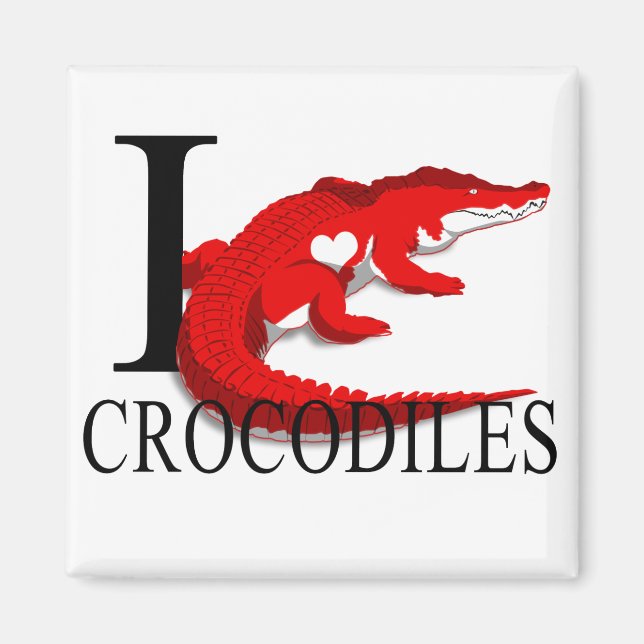 I Kärlek Crokodiles Magnets Magnet (Framsidan)