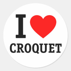 I Kärlek Croquet Runt Klistermärke