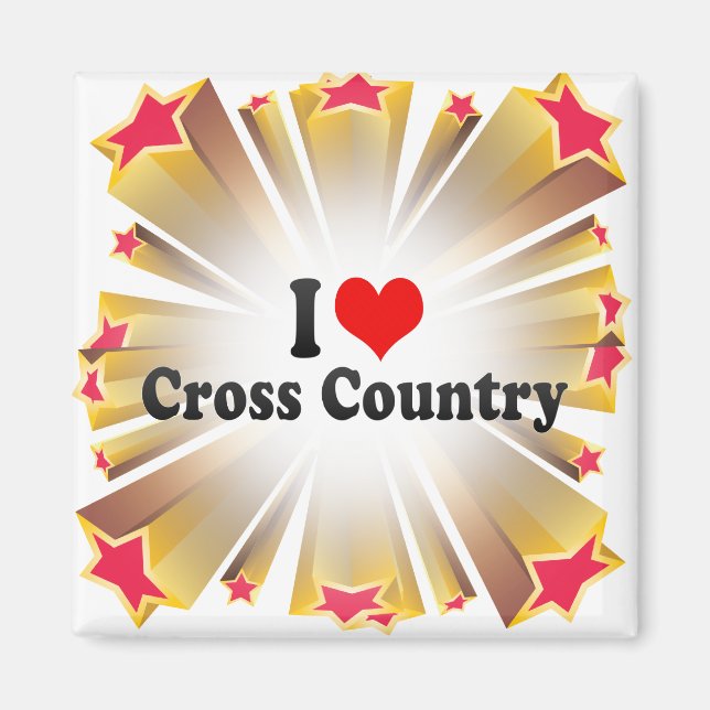 I KÄRLEK CROSS COUNTRY MAGNET (Framsidan)