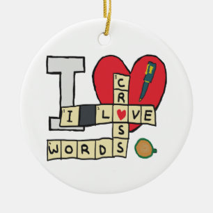 I Kärlek Crossword Puzzles Julgransprydnad Keramik