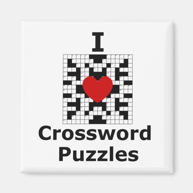 I Kärlek Crossword Puzzles Magnet (Framsidan)