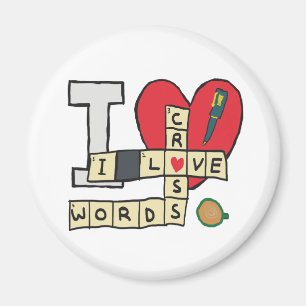 I Kärlek Crossword Puzzles Magnet