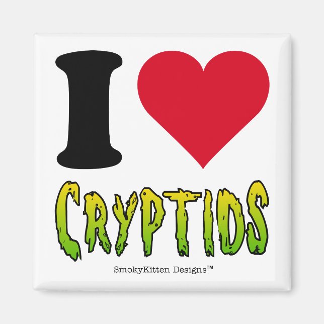 I Kärlek Cryptids Magnet (Framsidan)