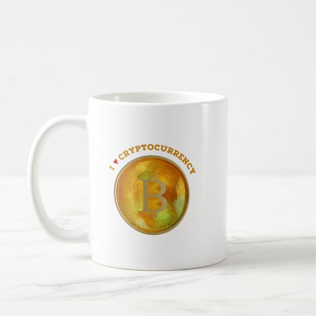 I Kärlek Cryptocurrency Kaffemugg (Vänster)