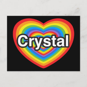 I kärlek Crystal. Jag kärlek du Crystal. Hjärta Vykort