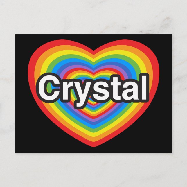 I kärlek Crystal. Jag kärlek du Crystal. Hjärta Vykort (Framsida)