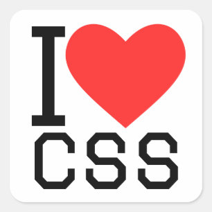 I kärlek css fyrkantigt klistermärke