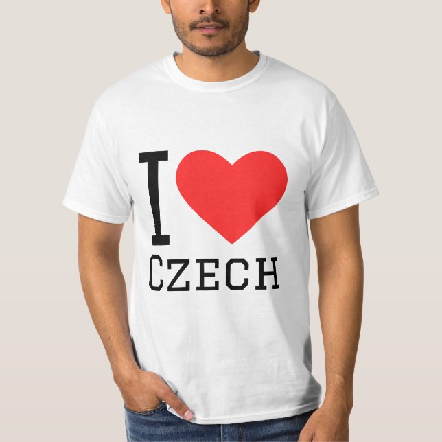 I kärlek ctjeckiska kvadratdekal t shirt (Framsida)