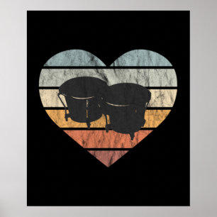 I Kärlek Cuban Bongo Drums Poster