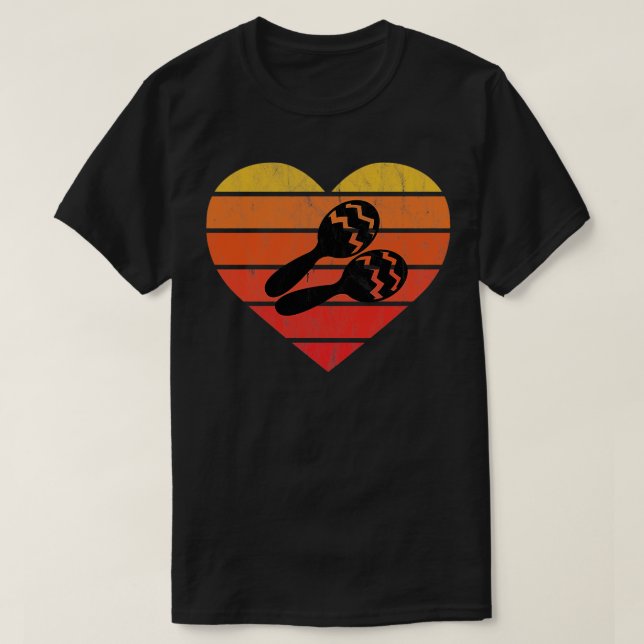 I Kärlek Cuban Maracas Percussion T Shirt (Design framsida)