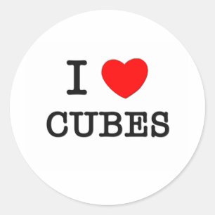 I Kärlek Cubes Runt Klistermärke