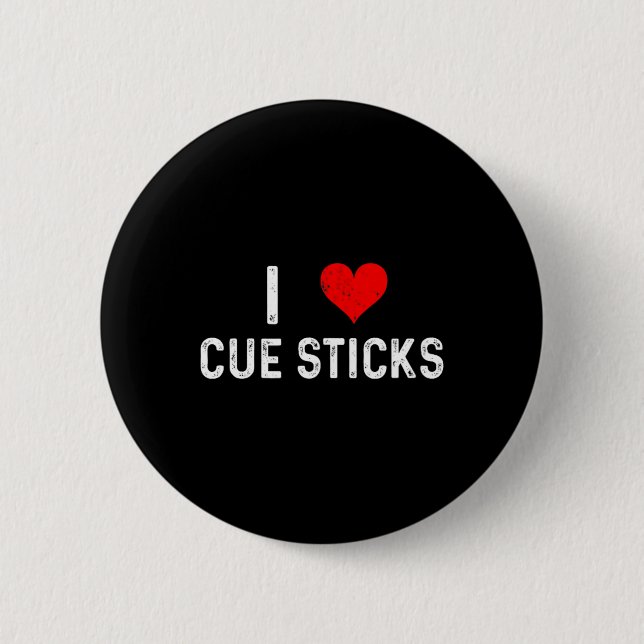 I Kärlek Cue Sticks - Heart - Distress Billiards P Knapp (Framsida)