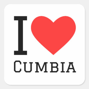 I kärlek cumbia fyrkantigt klistermärke